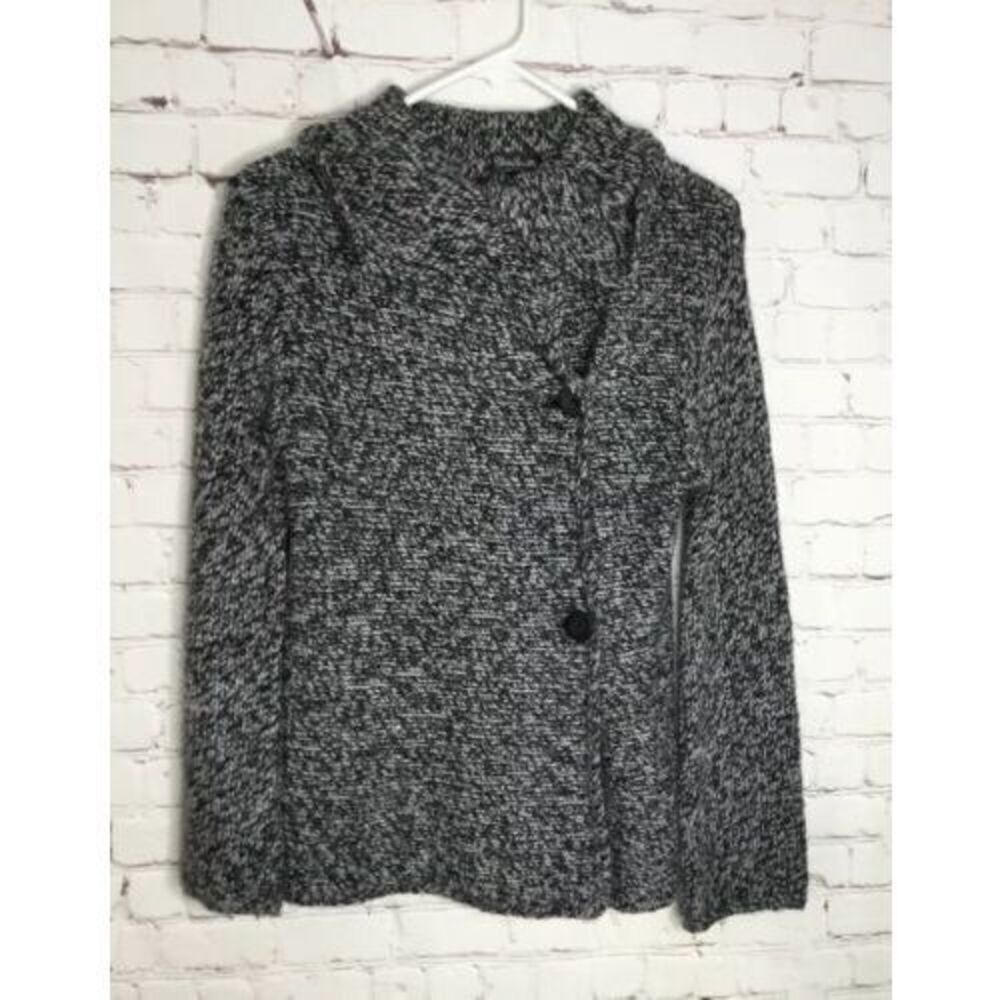 Vtg Silvia Novelli Women’s Small Cardigan Sweater Jacket Gray Italy‎ Asymmetric